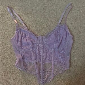 Lavender Lace Bustier Top
